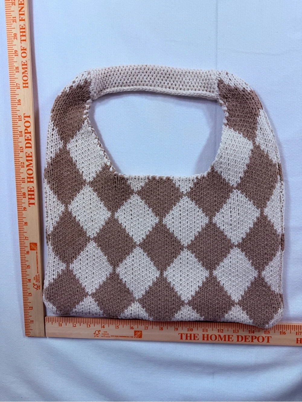 NWOT Kopari Beige & Cream Knit Shoulder Bag with Gold Logo
